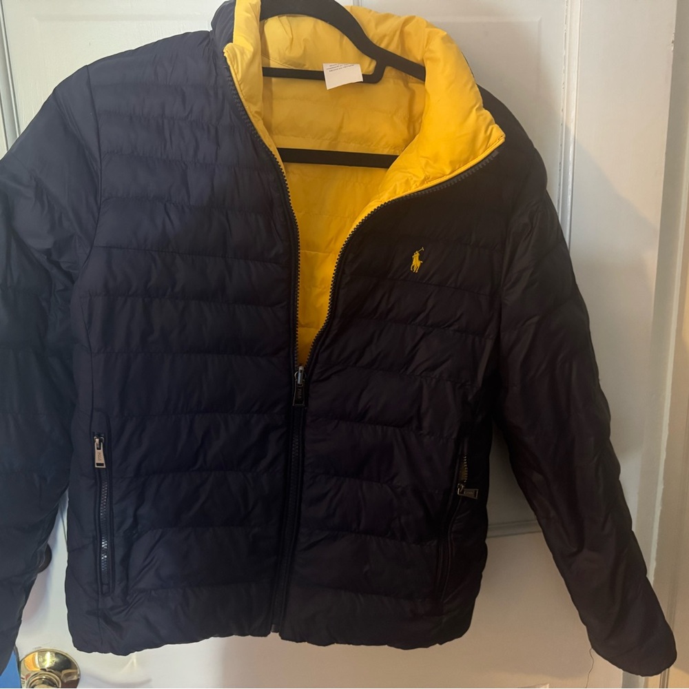 Polo by Ralph Lauren Youth Navy and Yellow Puffer Jacket (Reversible)